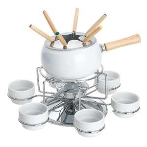 Burton 15pc Fondue set with Deluxe Revolving Lazy Susan by BURTON