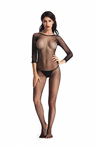 Amoretu Womens Sexy Lingerie Crotchless Bodysuits Classic Bodystocking