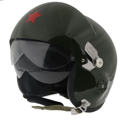 Generic Men's Chinese Military Air Force Jet Pilot Flight Helmet Adjustable Olive Green