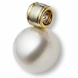 18K Two-Tone Gold Paspaley South Sea Cultured Fine Round Pearl Pendant - 13.00mm
