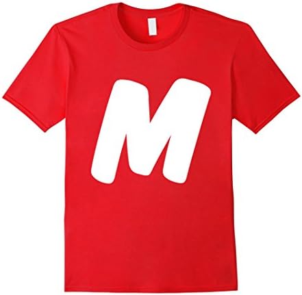 Men's Letter M Comic Book Marker Pen Brush Font Initial T-Shirt XL Red