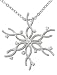 Rhodium Plated Sterling Silver Cubic Zirconia Snowflake Pendant with 18