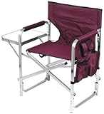 Ming's Mark SL1204-BURGUNDY Burgundy Full Back Folding Director's Chair