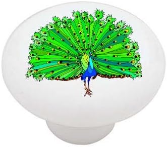 Beautiful Peacock Decorative High Gloss Ceramic Drawer Knob