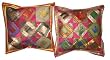 2 Indian Vintage Silk Sari Toss Pillow Shams Cushion Covers