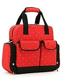 アイセレクト（i-select） 3WAY 多機能 マザーズバッグ リュック ショルダー 手提げ ママ バッグ大容量 ベビー (レッド)