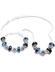 Dolphin Charm Bracelet and Necklace Gift Set Girls Pandora Style