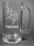 NFL Minnesota Vikings Laser Etched 27oz Glass Beer Mug