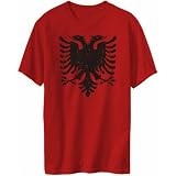 T-Shirt Red  Albania Coat - National Albanian Pride  Country