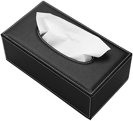 Evishine Rectangular PU Leather Household Tissue Holder Box Cover Case Tray Pumping for House Hotel Car