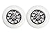 110mm SCSK8 Gun Barrel 10 Spoke Pro Scooter Wheel Set (2) (Black Core/White Wheel)