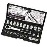 Gear Wrench 8921 Fractional and Metric Combo Gear Ratchet Vortex Socket Set, 21-Piece