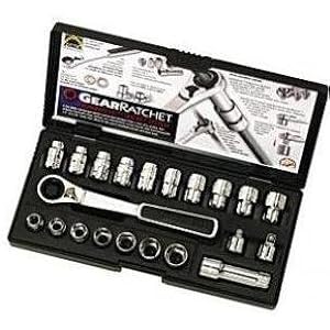 Gear Wrench 8921 Fractional and Metric Combo Gear Ratchet Vortex Socket Set, 21-Piece by KD Tools