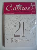 21st Birthday Party Invitations {Silver & White/Cam2011} 6 Cards with Envelopes