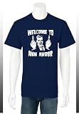 Welcome to Ann Arbor Michigan Man Flipping Bird T Shirt