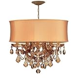 Brentwood Chandelier in Antique Brass Crystal: Hand Polished