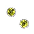 14K White Gold Peridot and Diamond Earrings