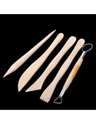 5pcs Wood Pottery Clay Sculpture Carving Tool Set by 