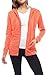 Sofra Women's Thin Cotton Zip Up Hoodie Jacket (L, Coral)