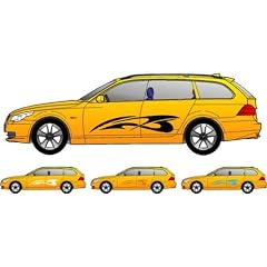 Car-Tattoo Auto Seitenaufkleber 1x Linke Seite + 1 x Rechte Seite Motiv A221; Farbe T�rkis