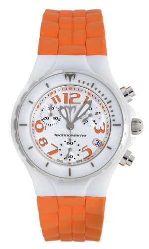 TechnoMarine Technodiamond Chrono Ceramic watch with Ceramic bezel - orange strap