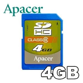 Apacer 4GB Secure Digital High Capacity (SDHC) Class 6 Memory Card - Retail Package