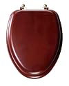 Mayfair 19602BR 178 Natural Wood Series Natural Reflections Toilet Seat with Brass Hinges, Elongated, Cherry