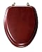 Mayfair 19602BR 178 Natural Wood Series Natural Reflections Toilet Seat with Brass Hi...