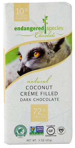 Endangered Species Coconut Creme Filled Dark Chocolate, 3 oz
