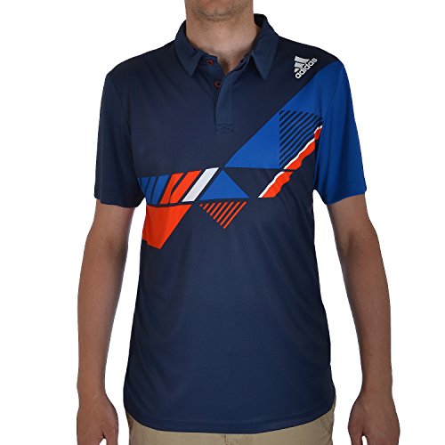 Adidas Mens Spezial Short Sleeve Tennis Polo Shirt Tee Top - Blue - M