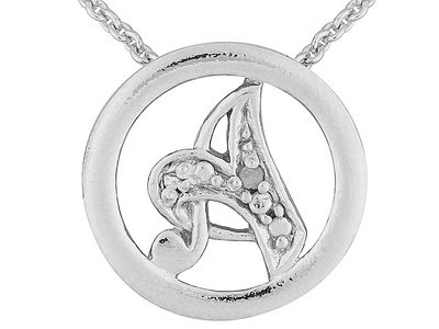 DIAMOND ACCENT STERLING SILVER A SLIDE WITH CHAIN