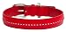 Medium red leather collar skillfully sewn by hand