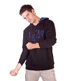 Lacoste Pullover Hooded Fleece with Chest Logo - Black Night Blue