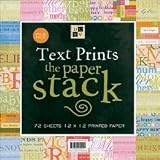 DCWV 72-Sheet Paper Cardstock Pad - Text (12")