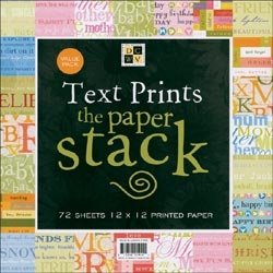 Diecuts with A View 12 Inch by 12 Inch Text Paper Stack, 72 Sheets/Pad