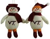 NCAA Virginia Tech Hokies 7-inch Snowman Ornament  (2 Pieces)