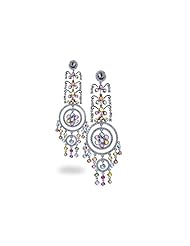 Chandelier Earrings Multi-color Sapphires & Diamonds 15.84 Tcw 18k