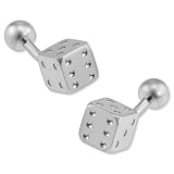 Dice by Enrico Pardini silver rhodium cufflinks