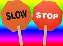 HAND HELD CROSSING GUARD STOP SLOW TRAFFIC SIGN PADDLE