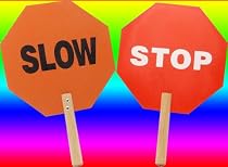 HAND HELD CROSSING GUARD STOP SLOW TRAFFIC SIGN PADDLE