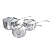 Buckingham Set of Three Induction Saucepans 16 cm/1.8 L, 18 cm/ 2.3 L, 20 cm/ 3.4 L
