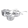 Buckingham Set of Three Induction Saucepans 16 cm/1.8 L, 18 cm/ 2.3 L, 20 cm/ 3.4 L