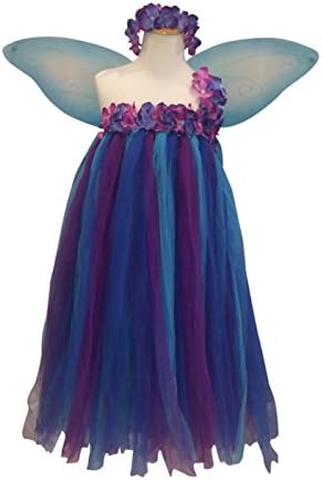 Tulle Dress Fairy Costume Set (6, Purple/Turquoise)
