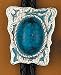 Western Express - Bolo tie cravate cowboy Blue stone/ pierre turquoise - Made in USA - Cordon cuir noir - BT-527