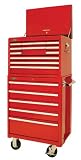 Lyon RR1490 5 Drawer Mechanics Roller Combination Cabinet with 12 Drawer Top Chest, 27-1/8" Width x 18" Depth x 54-1/8" Height, Red