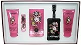 ED HARDY BORN WILD by Christian Audigier Gift Set for WOMEN: EAU DE PARFUM SPRAY 3.4 OZ & SHIMMER BODY LOTION 3 OZ & SHOWER GEL 3 OZ & EAU DE PARFUM SPRAY .25 OZ MINI & LUGGAGE TAG