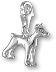 MELINA Charms clip on pendant doberman dog sterling silver 925