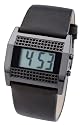 Oasis Ladies Digital Black Leather Strap Watch