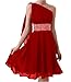 Fashion Plaza Chiffon Ribbon One-shoulder Bridesmaid Homecoming Party Dress D0172