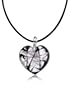 Antica Murrina Passione - Murano Glass Heart Pendant black-white